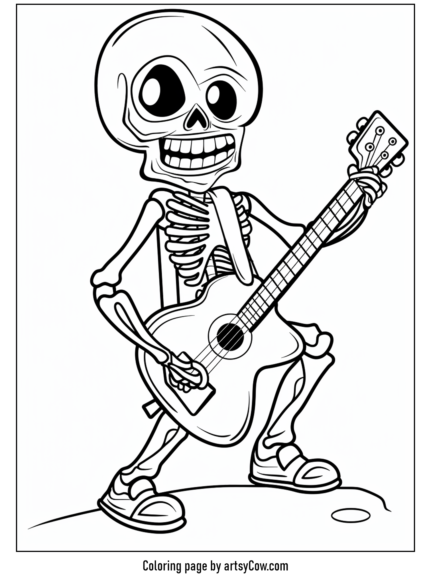 free halloween coloring pages for kids and adults, Mummy's Skeleton Guitar Groove